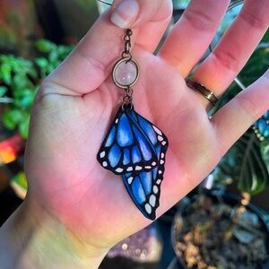 Blue Fairy Wing Earrings